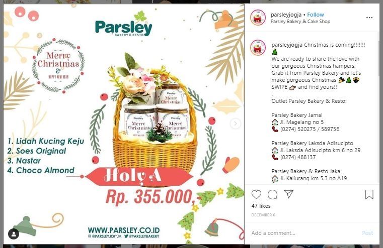 Toko Kue Untuk Beli Bingkisan Natal (instagram.com/parsleyjogja)