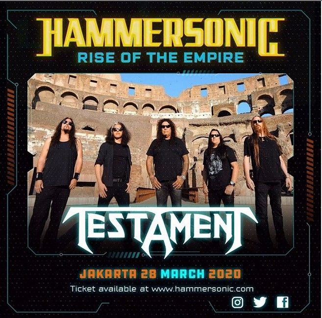 Band Testament akan tampil di Hammersonic 2020. [Instagram]