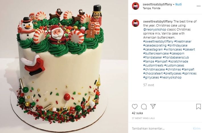 Kreasi kue untuk hari Natal. (Instagram/@sweettreatsbytiffany)