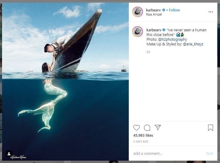 Prewedding Boy William dan Karen Vendela di Raja Ampat (instagram.com/karbearv)