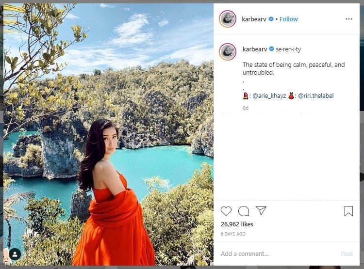 Prewedding Boy William dan Karen Vendela di Raja Ampat (instagram.com/karbearv)