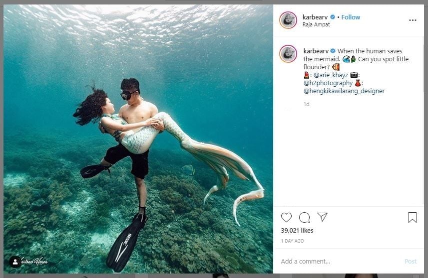 Prewedding Boy William dan Karen Vendela di Raja Ampat (instagram.com/karbearv)