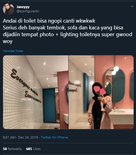 Toilet Instagramable di Jakarta. (Twitter/@konfiguratsi)