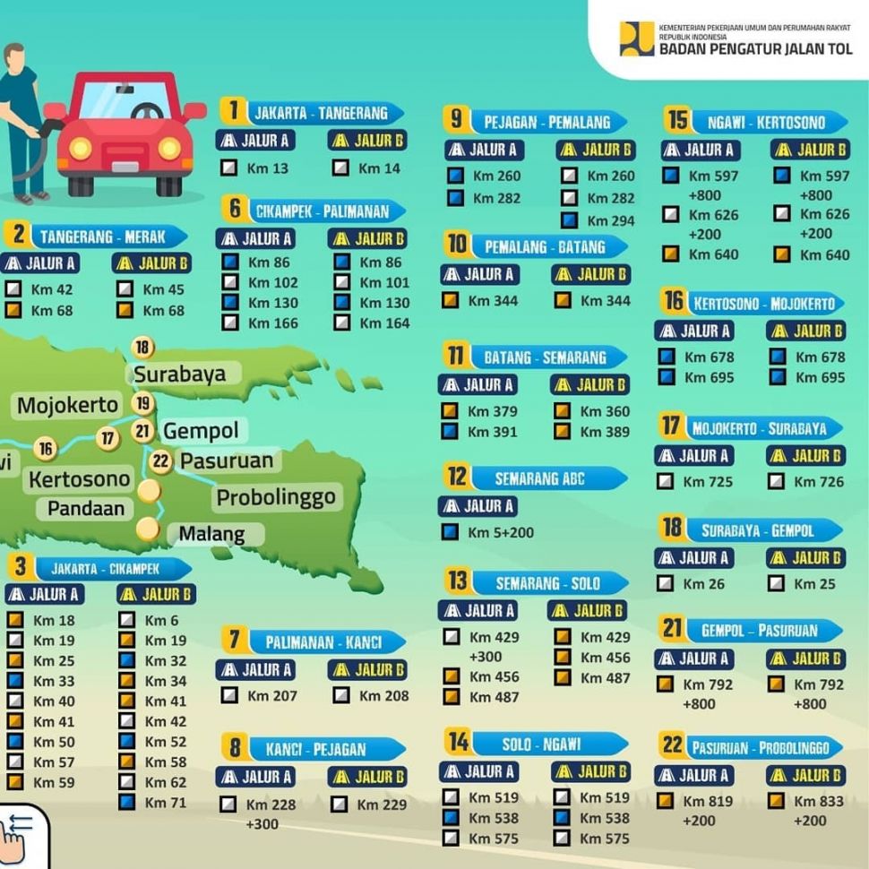 Infografis Rest Area di Jalan Tol Pulau Jawa (instagram.com/bpjt_info)