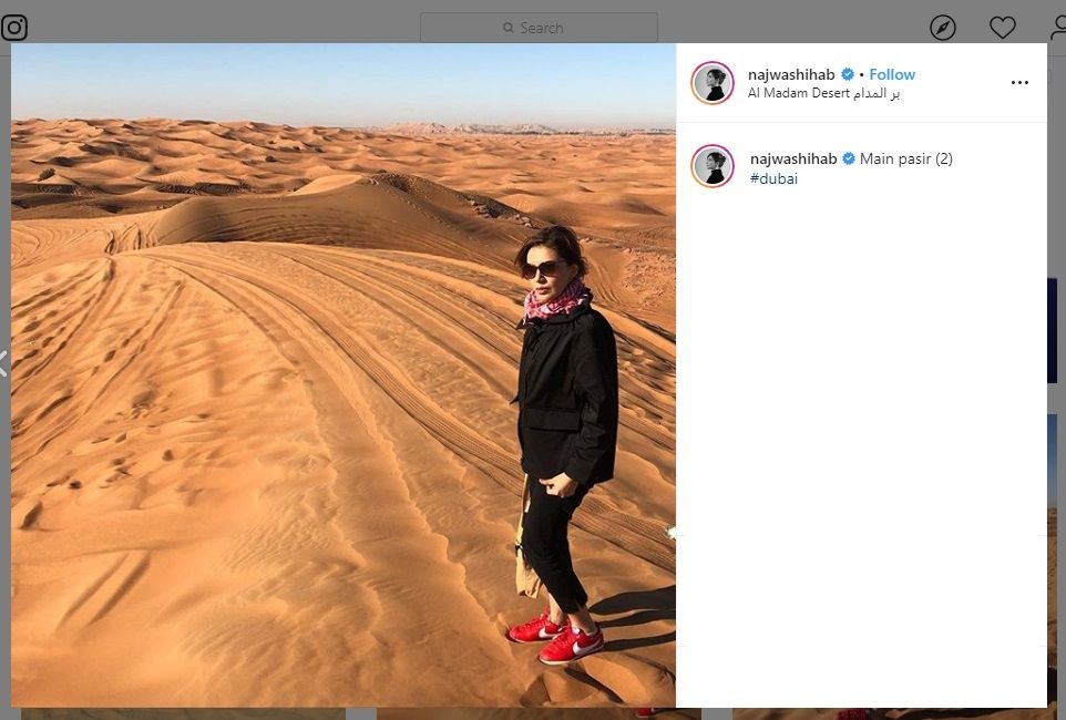 Najwa Shihab Liburan di Dubai. (instagram.com/najwashihab)