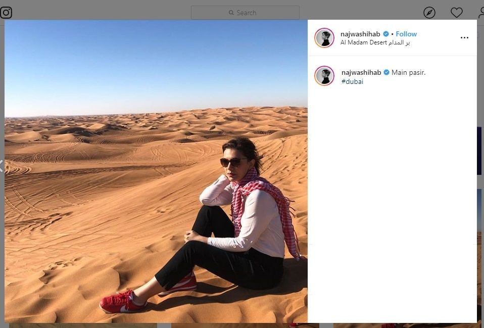 Najwa Shihab Liburan di Dubai. (instagram.com/najwashihab)