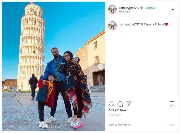 Destinasi yang Dikunjungi Raffi Ahmad di Italia (instagram.com/raffinagita1717)