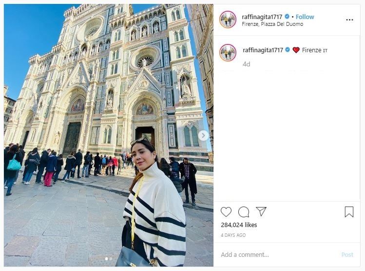 Destinasi yang Dikunjungi Raffi Ahmad di Italia (instagram.com/raffinagita1717)