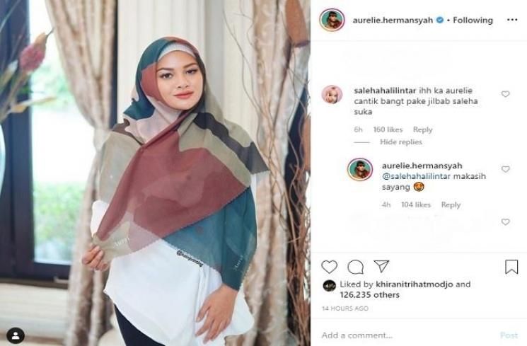 Aurel Hermansyah berhijab (Instagram @aurelie.hermansyah)