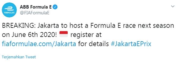 cuitan Formula E diserbu warganet (Twitter/FIAFormulaE)