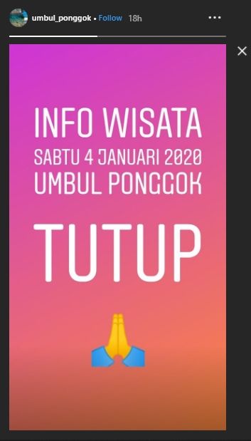 Pasca diterjang angin puting beliung, Umbul Ponggok tutup sementara. (Instagram/@umbul_ponggok)