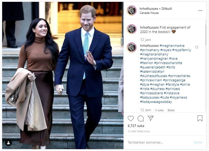 Pangeran Harry dan Meghan Markle. (Instagram/@hrhofsussex)