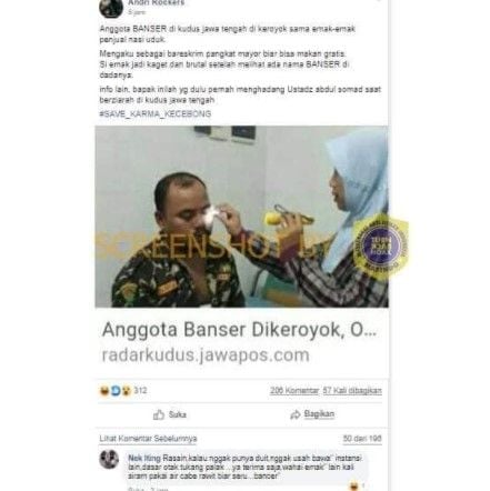 Anggota Banser disebut dikeroyok emak-emak penjual nasi uduk. (turnbackhoax.id)