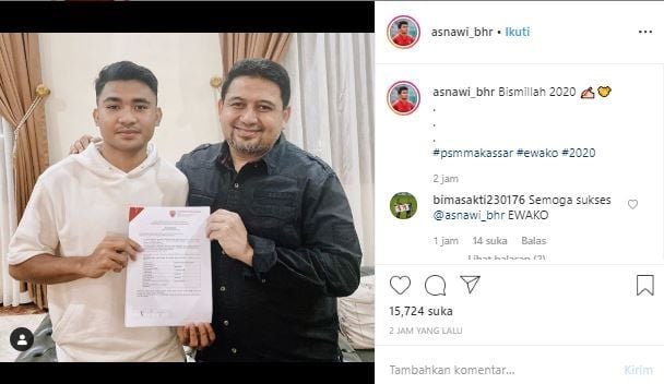 Asnawi Mangkualam bertahan di PSM Makassar. (Instagram/@asnawi_bhr).