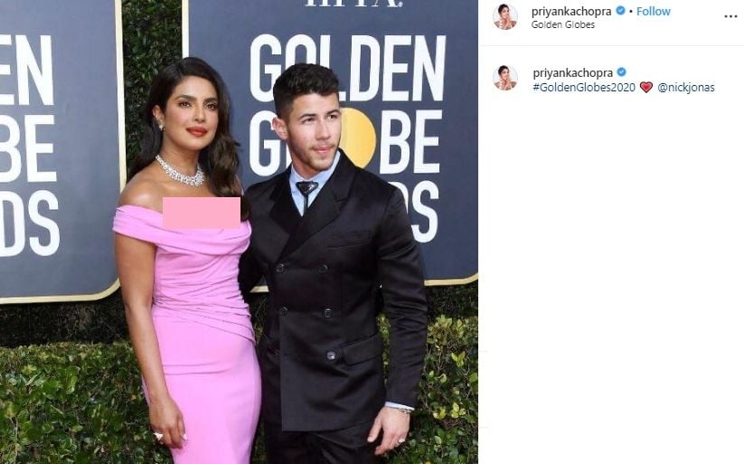 Priyanka Chopra di Golden Globes 2020. (Instagram/@priyankachopra)