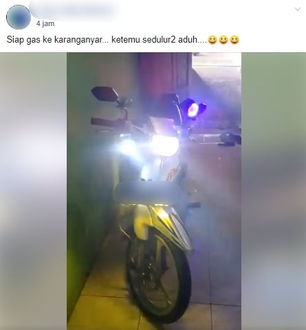 Viral Yamaha F1ZR dengan banyak lampu tembak. (Facebook)