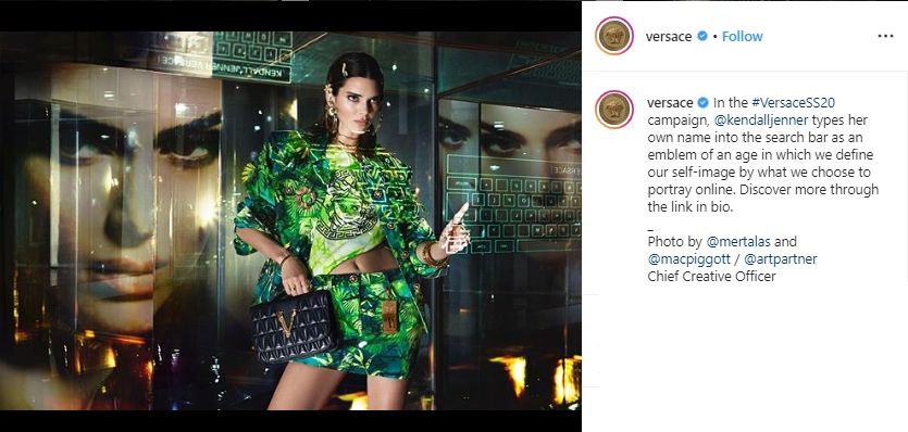 Kendall Jenner di kampanye terbaru Versace. (Instagram/@versace)