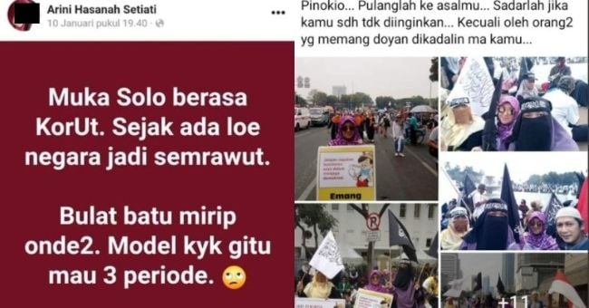 Wanita bawa poseter 'Presiden Hasil Sindikat'. (Twitter)