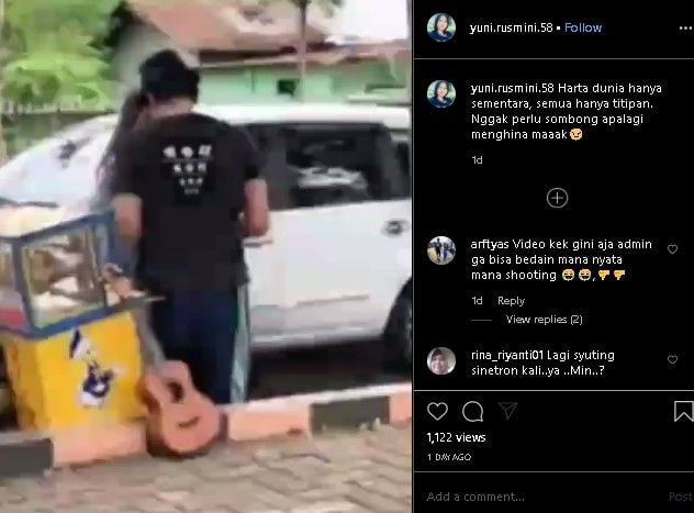 Wanita marahi penjual cilok. (Instagram/@yuni.rusmini.58)