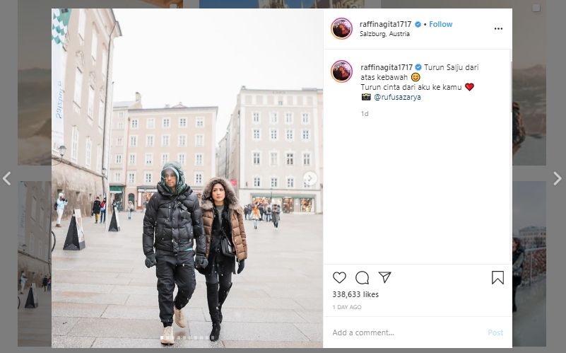 Raffi Ahmad dan Nagita Slavina liburan di Austria. (Instagram/@raffinagita1717)