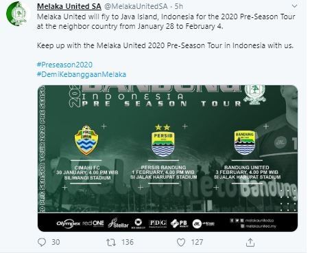 Melaka United. (Twitter/@MelakaUnitedSA).
