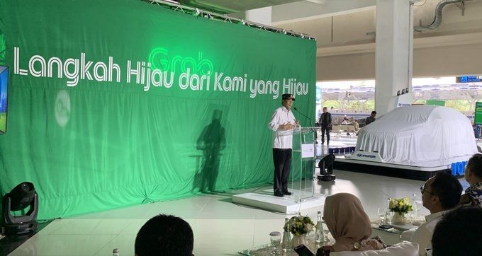 Peluncuran armada taksi online Grab. (Twitter/@GrabID)