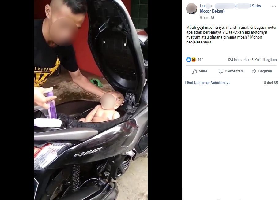 Viral Bayi yang Dimandikan di Bagasi Motor, Bahaya Kah? - Suara.com