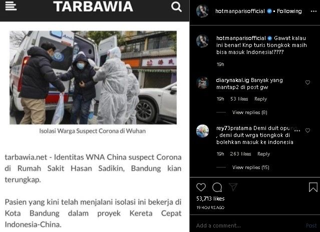 Hotman Paris buka suara soal virus corona. (Instagram/@hotmanparisofficial)