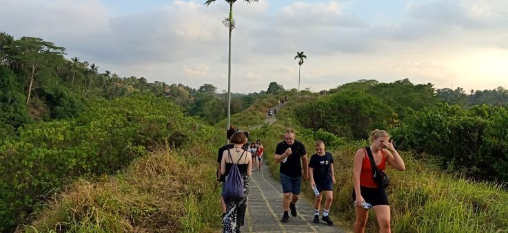 Bukit Campuhan ini berada diantara dua aliran sungai di Ubud Bali, yaitu sungai Oos dan sungai Cerik. Alam hijau dan suara deru air sungai, jadi destinasi yang digemari oleh wisatawan. (Suara.com/Silfa Humairah)