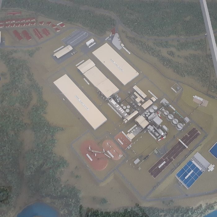 PT Toba Pulp Lestari di Porsea, Sumatera Utara, dipotret dari udara, November 2019.[IndonesiaLeaks]