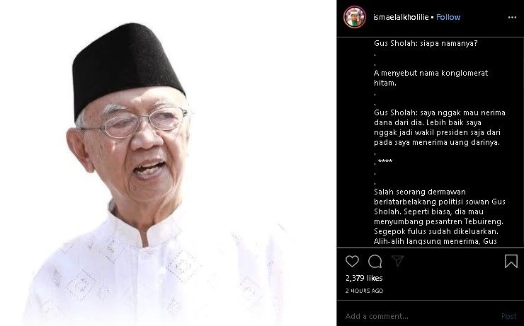 Kenangan Gus Sholah. (Instagram/@ismaelalkholilie)