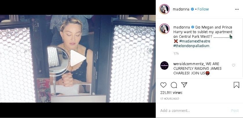 Madonna Tawarkan Apartemen di New York pada Meghan dan Harry. (Instagram/@madonna)