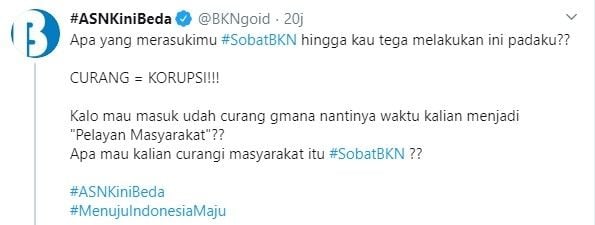 BKN amankan contekan lembar kunci jawaban peserta CPNS (Twitter/bkngoid)