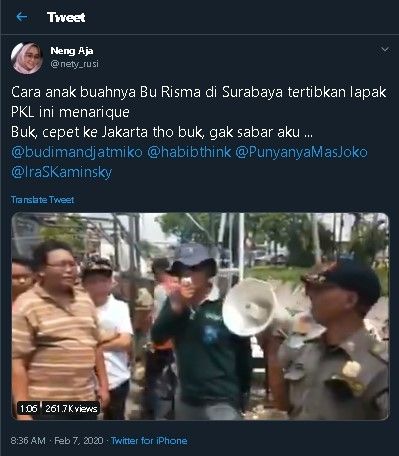 Video penertiban PKL. (Twitter/@nety_rusi)