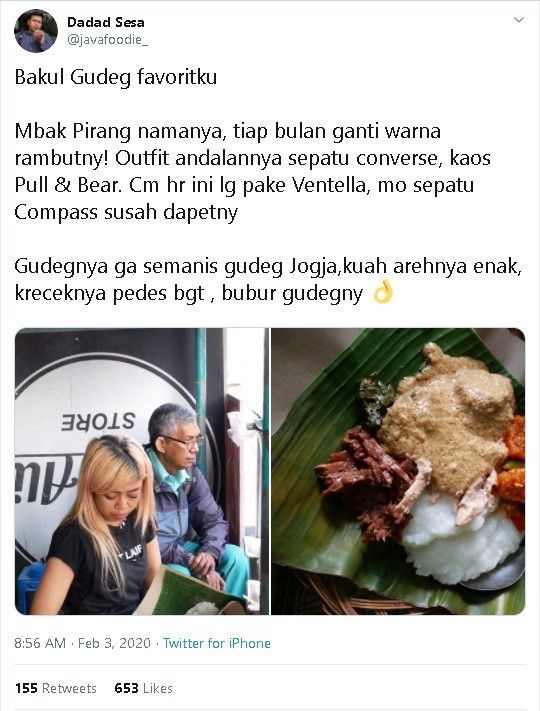 Gudeg Mbak Pirang - (Twitter/@javafoodie_)