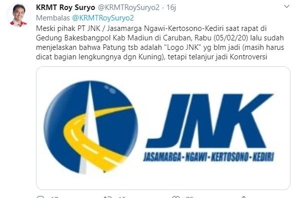 Heboh patung mirip simbol palu arit PKI di Tol Madiun (Twitter/krmtroysuryo2)