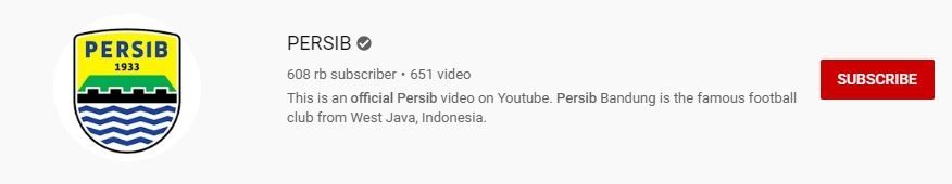 YouTube resmi Persiib Bandung.