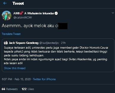 Cuitan Sudjiwo Tedjo dibalas Cak Imin. (Twitter.@cakiminNOW)