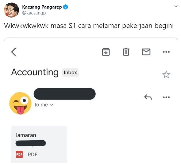  Sindir Etika Melamar Kerja, Anak Jokowi Panen Kecaman (Twitter/kaesangp)