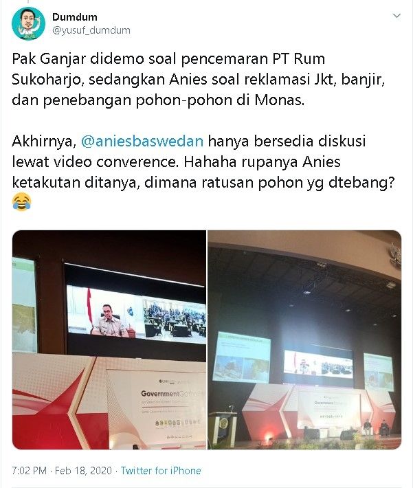 Beda sikap Ganjar dan Anies hadapi demo mahasiswa UMY - (Twitter/@yusuf_dumdum)