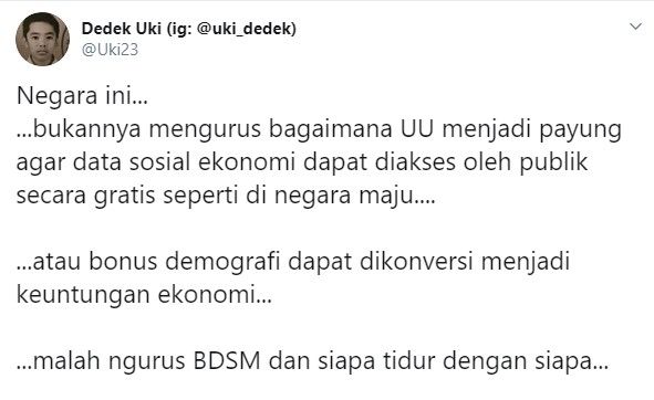 PSI kritik RUU Ketahanan Keluarga (Twitter/uki23)