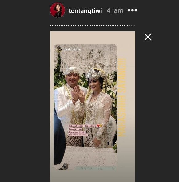 Tiwi eks T2 resmi menikah dengan Arsyad A Rahman. [Instagram]