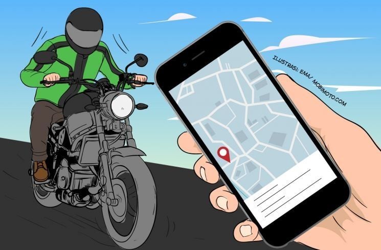 Ilustrasi ojek online (ojol). (mobimoto.com/Ema Rohimah).