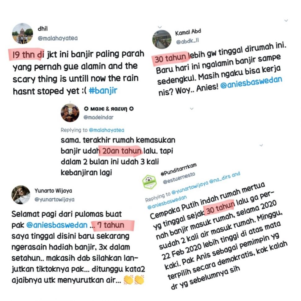 Cuitan warganet soal banjir di Jakarta.(Twitter)