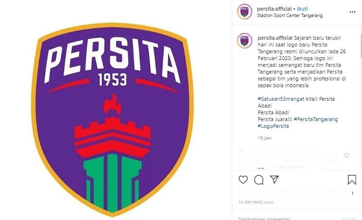 Logo baru Persita Tangerang. (Instagram/@persita.official).