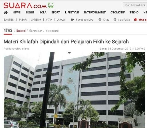 Soal Kemenag menghapus kata khilafah dan jihad. (ist)