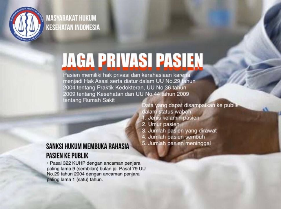 Jaga privasi pasien (Dok. MHKI)