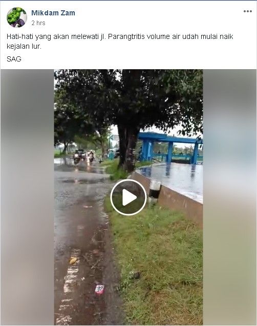 Dam Klegen Bantul meluap - (Facebook/Mikdam Zam)