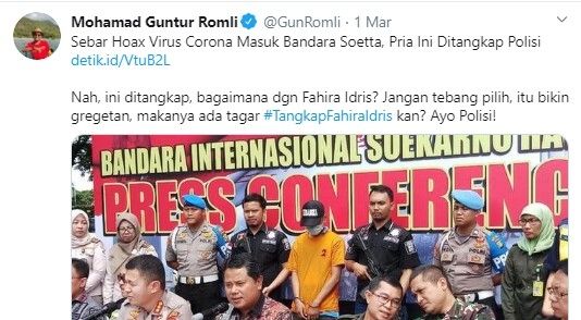 Guntur Romli bandingkan kasus Fahira Idris dengan Ahok (Twitter/gunromli)