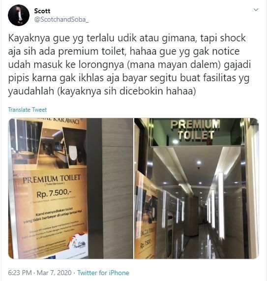 Penampakan toilet premium (Premium Toilet (twitter.com/ScotchandSoba_)